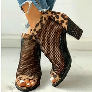 Summer Leopard Heeled Sandals